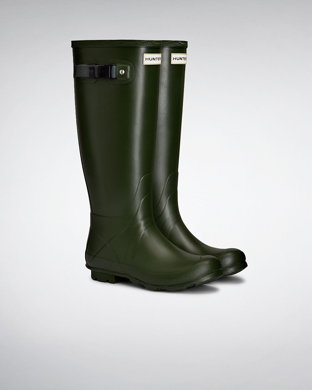 Womens Hunter Norris Field Neoprene Lined - Tall Rain Boots Green - 8530-AWUEH